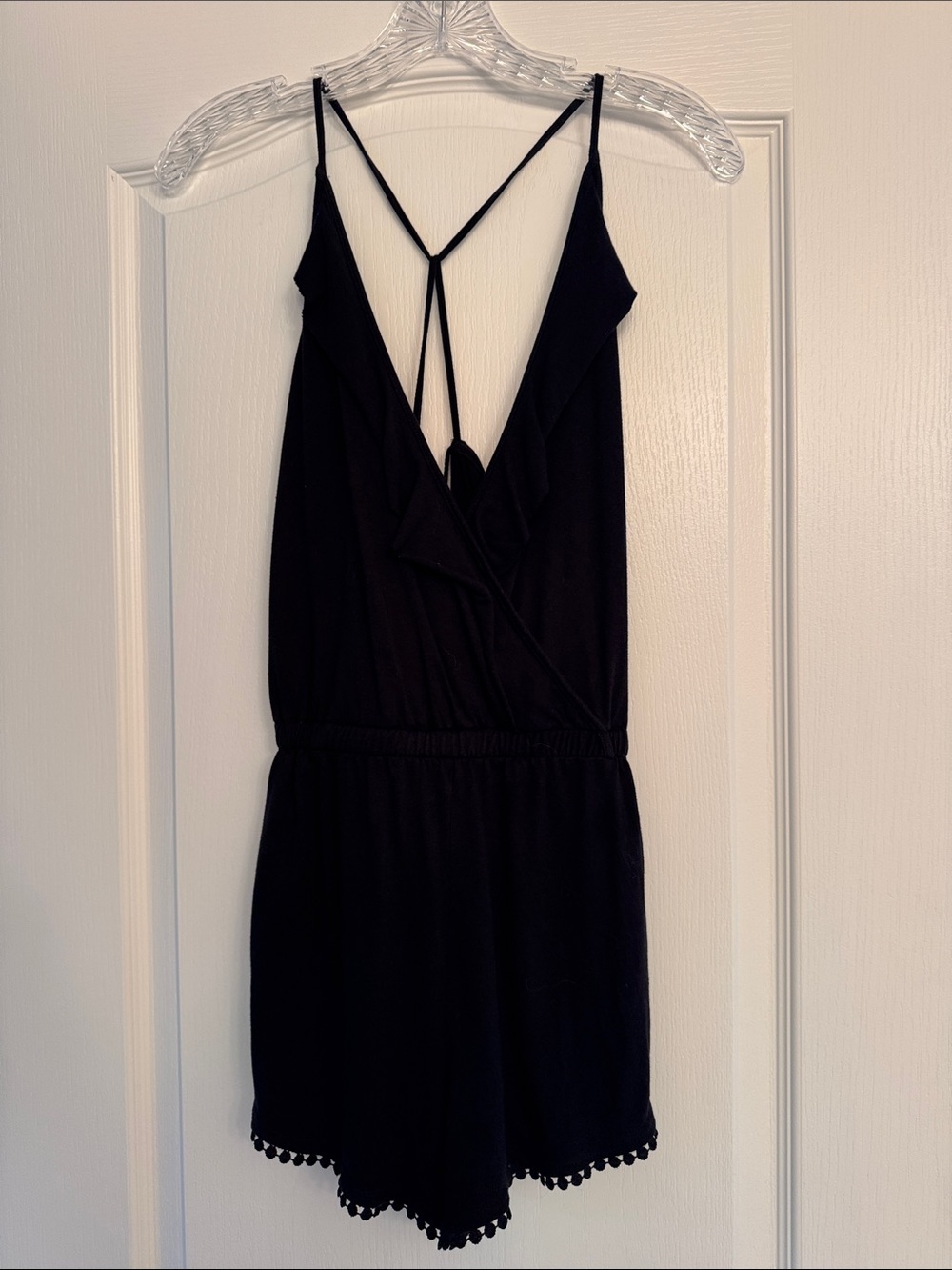 Topshop Black Strappy Romper Swim Coverup